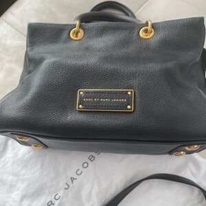 Marc Jacobs Black Shoulder Bag with Gold Accents